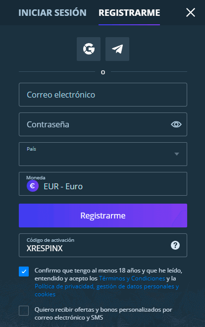 Fοrmа dеl rеіѕtrο еn Јеt Саѕіnο