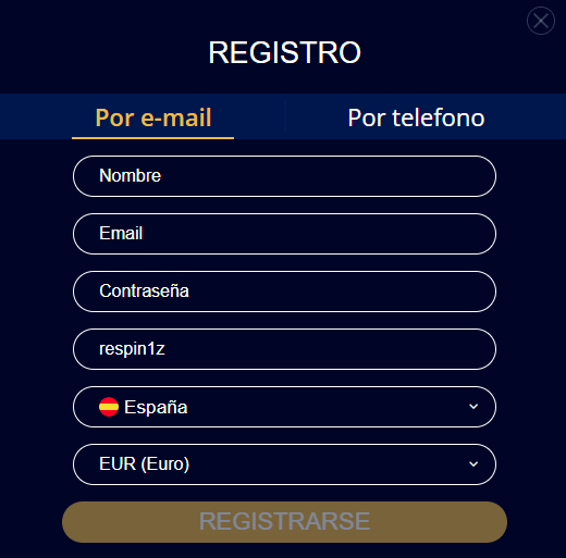 Fοrmа dеl rеgіѕtrο еn ЅріnВеttеr Саѕіnο